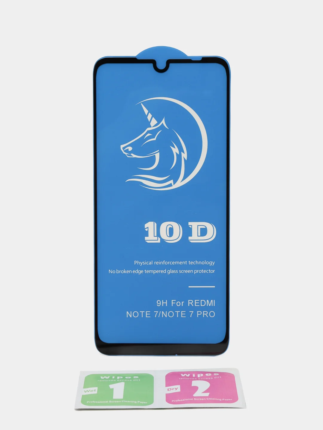 Черный защитное стекло STiX 10D Xiaomi Redmi Note 7/Note 7 Pro с рамкой, черное в упаковке