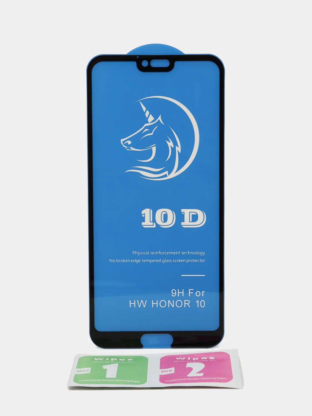 Черный защитное стекло STiX 10D Honor 10 с рамкой, черное в упаковке