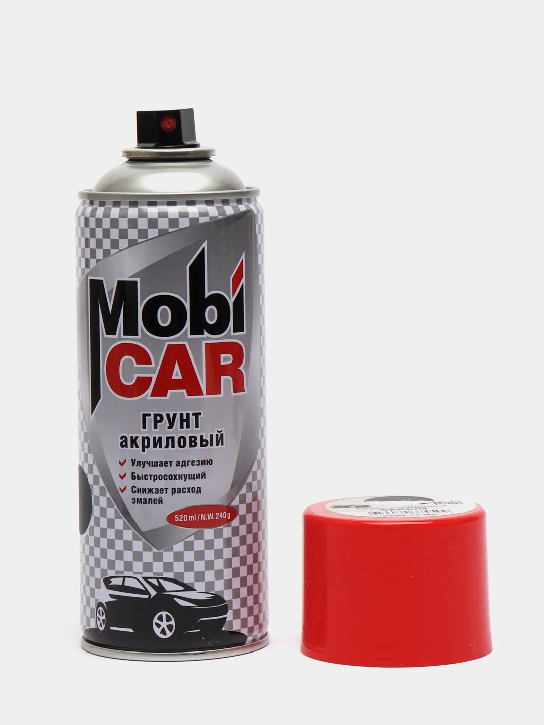 Серый грунт-спрей акриловый Mobicar, 520 мл