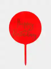 Красный топпер "Happy Birthday"
