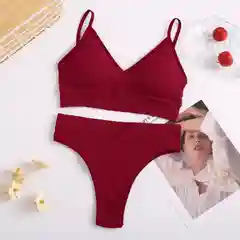 Бордовый комплект нижнего белья