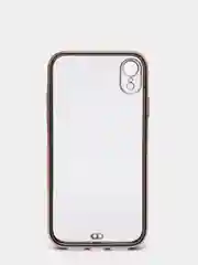 Черный чехол Накладка силиконовая с золотым ободком X/XR