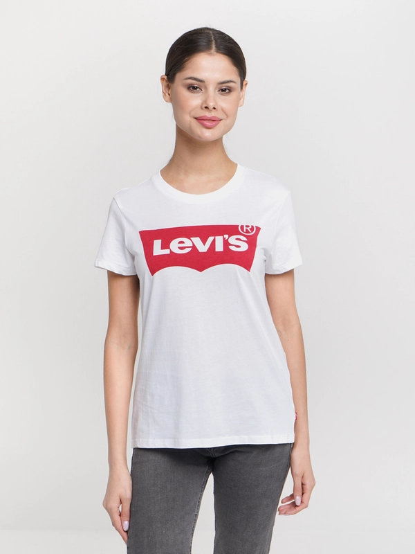 Футболка женская Levis, с логотипом, белая