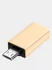 Желтый адаптер переходник OTG micro USB на USB Type A