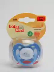 Голубой соска-пустышка Baby Land с рисунком силиконовая ортодонтическая, 6 мес+