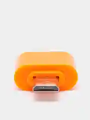 Оранжевый переходник OTG  USB - MicroUSB