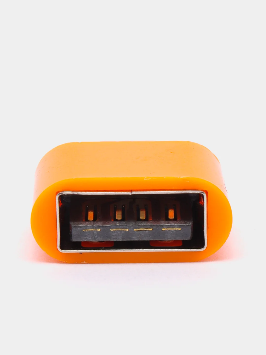 Оранжевый переходник OTG  USB - MicroUSB