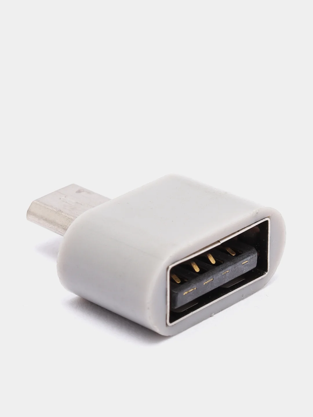 Серый переходник OTG  USB - MicroUSB