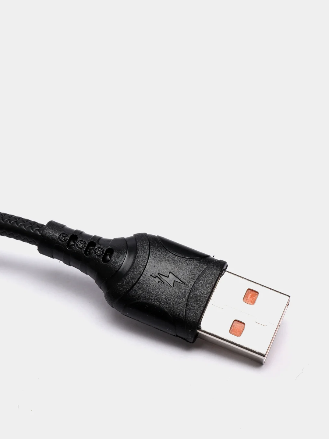 Черный usb-кабель зарядный Denmen D08, 3.6 A, 1 м, 3 вида