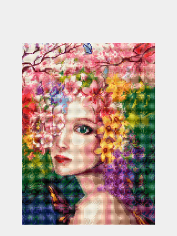 Алмазная мозаика "Девушка-весна", 30 х 40
