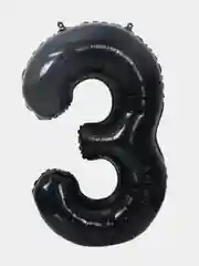 Воздушный шар "Цифра 3" 80 см, черный