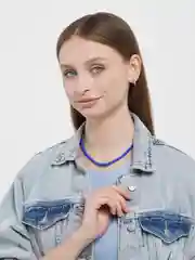 Синий чокер из бусин