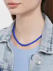 Синий чокер из бусин