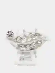 Белый крабик металлический, 1 штука