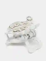 Белый крабик металлический, 1 штука