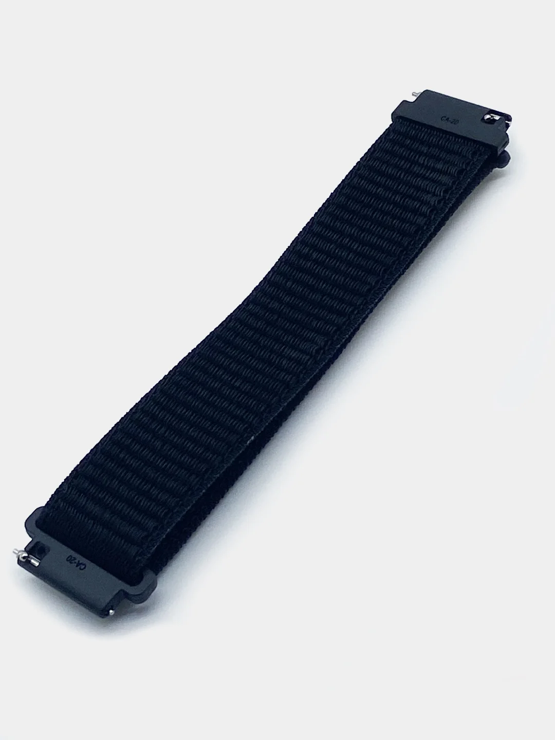 Черный ремешок на липучке Плетеный нейлоновый/для Xiaomi Amazfit Bip/Huawei/Samsung 20 мм(не22мм)
