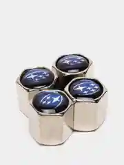 Синий колпачки на ниппель с брелком-ключом с логотипом Subaru