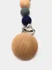 Синий деревянный держатель для соски