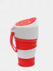 Красный силиконовый складной стакан для напитков Collapsible Coffee Cup 450 мл, 5 цветов