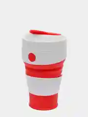 Красный силиконовый складной стакан для напитков Collapsible Coffee Cup 450 мл, 5 цветов
