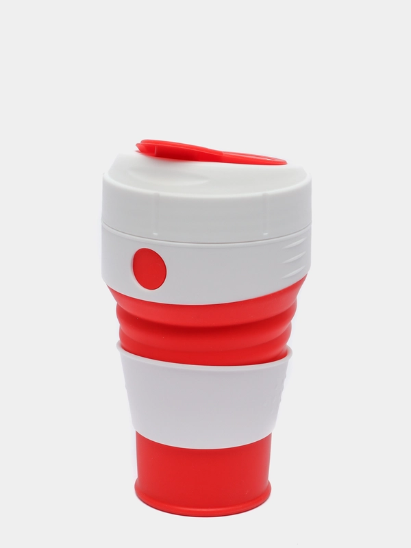 Силиконовый складной стакан для напитков Collapsible Coffee Cup 450 мл, 5 цветов