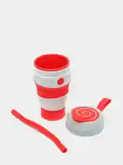 Красный силиконовый складной стакан для напитков Collapsible Coffee Cup 450 мл, 5 цветов