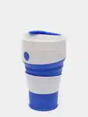 Синий силиконовый складной стакан для напитков Collapsible Coffee Cup 450 мл, 5 цветов