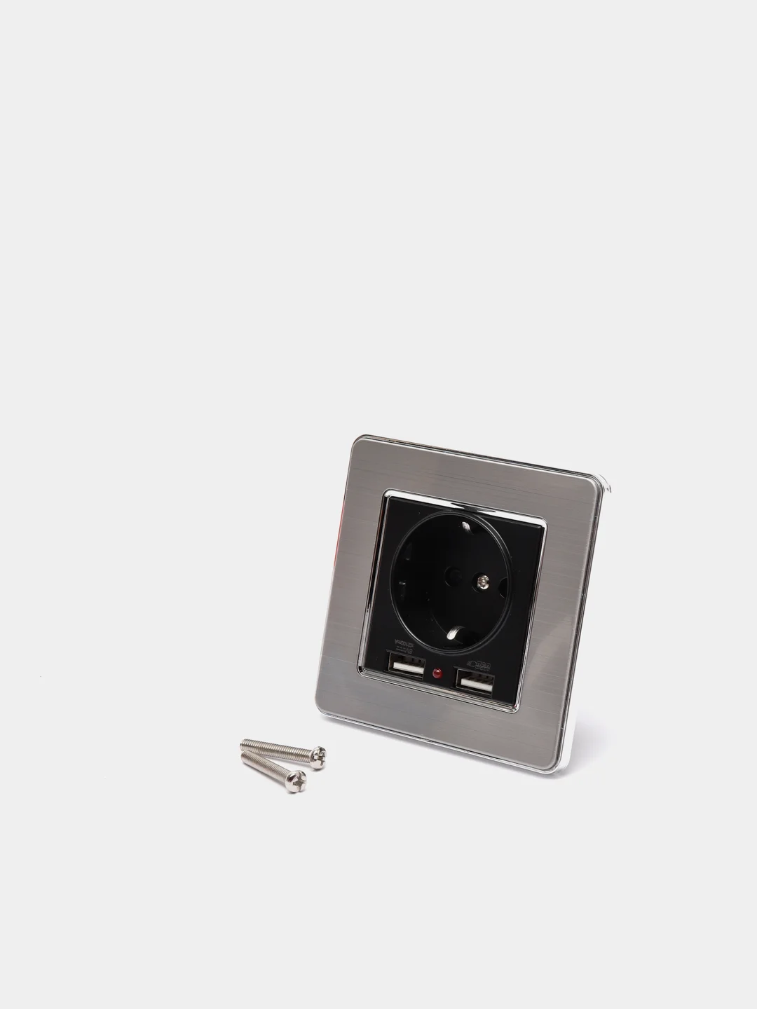 Серебряный розетка с USB-портами