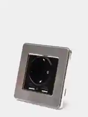 Серебряный розетка с USB-портами