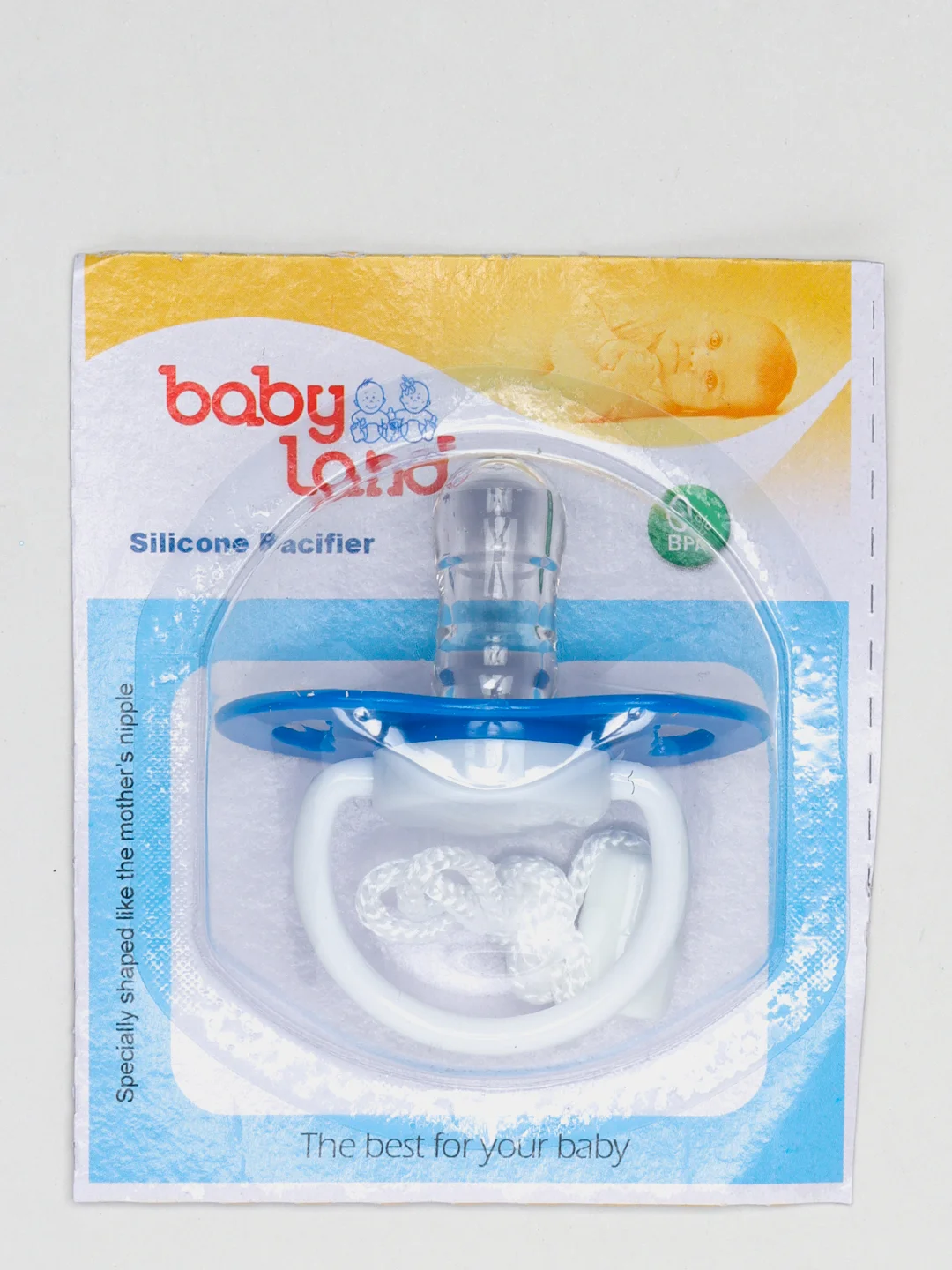 Синий соски-пустышки Baby Land силиконовые круглые, 2 шт. 0 мес+