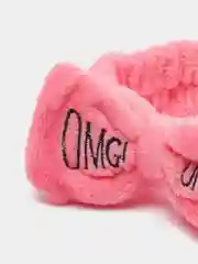 Кораллово-розовый мягкая плюшевая повязка для волос с бантиком OMG для макияжа и умывания, корейский стиль