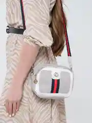 Серебряный женская маленькая сумка