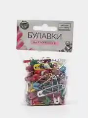 Булавки английские, 100 штук, разноцветные