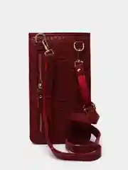 Красный женский кошелек-сумка на ремешке