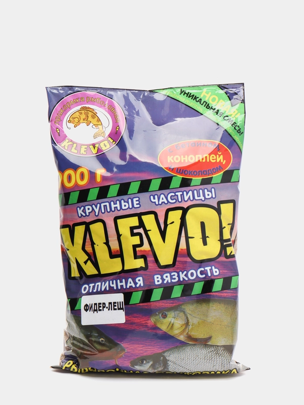 Прикормка рыболовная "Фидер Klevo классик", крупный помол, 900г, Лещ Плотва Карп Карась