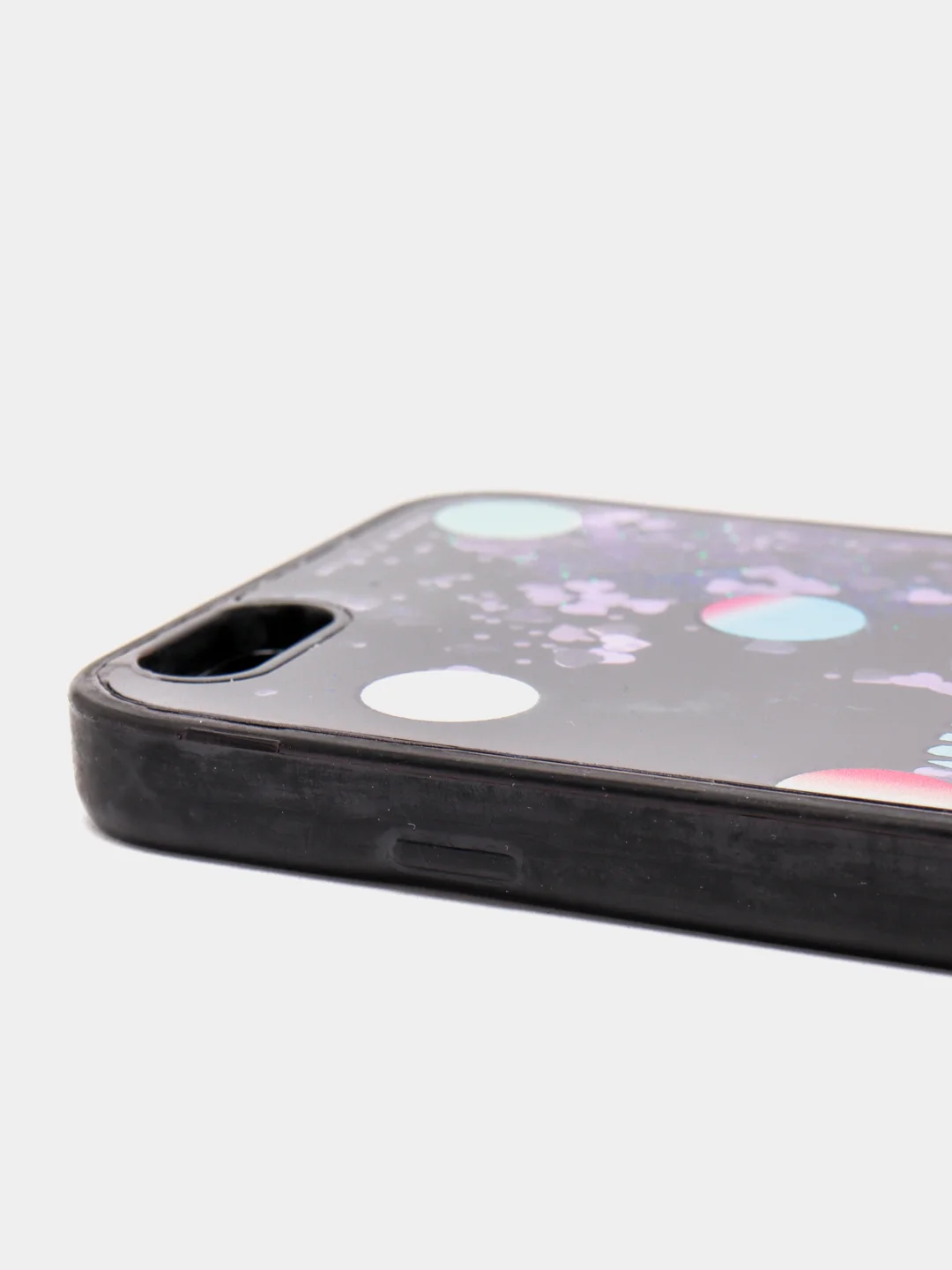 Черный чехол для iPhone 6/6 Plus, 7-8/7-8 Plus "Блёстки"