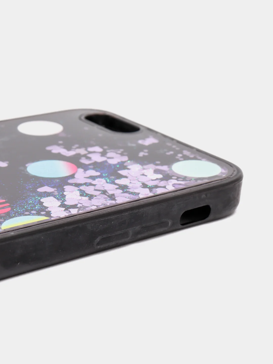 Черный чехол для iPhone 6/6 Plus, 7-8/7-8 Plus "Блёстки"