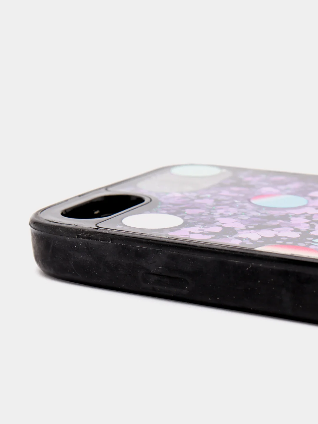 Черный чехол для iPhone 6/6 Plus, 7-8/7-8 Plus "Блёстки"