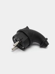 Вилка электрическая угловая каучуковая 230В, 2P+PE, 16A, IP44, Smartbuy каучук