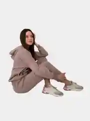 Бежевый меланж спортивный костюм женский