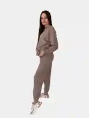 Бежевый меланж спортивный костюм женский