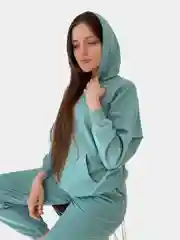 Бирюзовый спортивный костюм женский