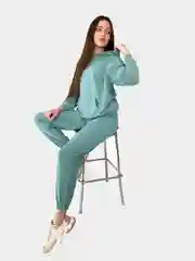 Бирюзовый спортивный костюм женский