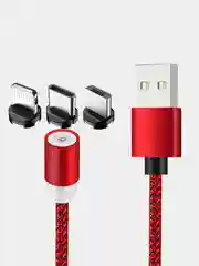 Коралловый магнитный кабель для зарядки Micro USB, Type C, Lightning