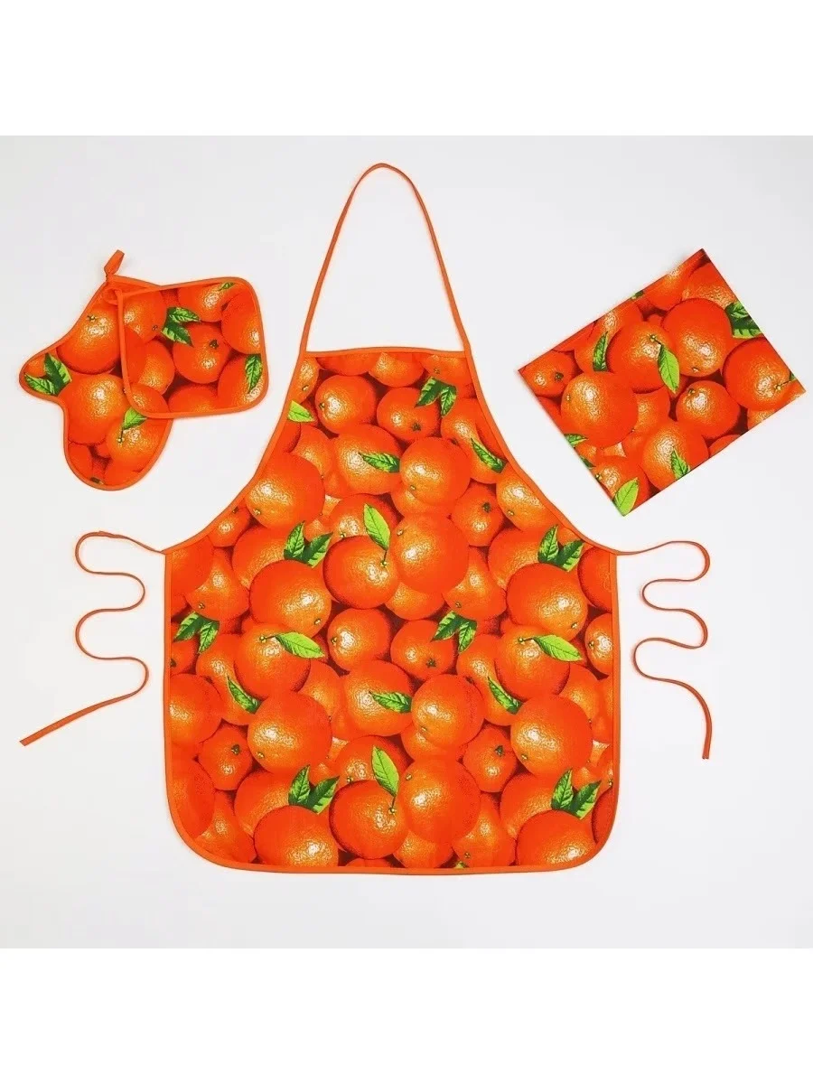 Оранжевый фартук кухонный
