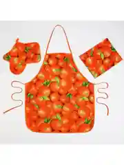 Оранжевый фартук кухонный