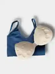 Синий топ женский с тонкими бретелями