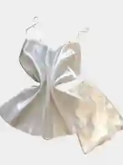 Белый пижама шелковая женская, пижама из атласа, пижама шелковая, пижама с шортами
