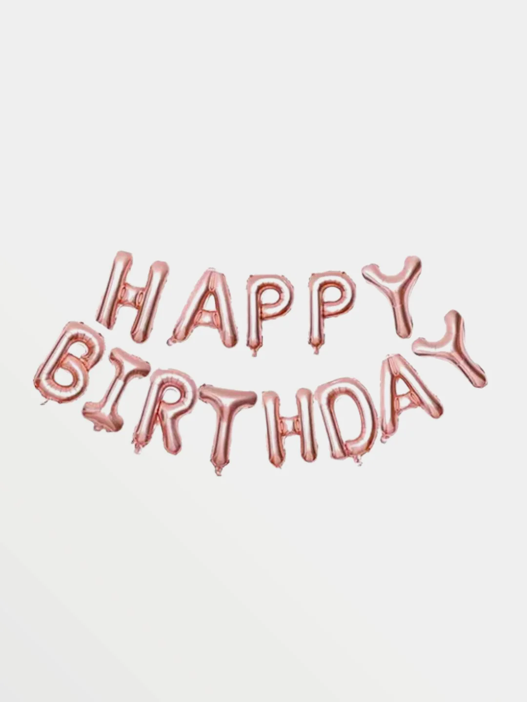 Пудровый гирлянда-растяжка из воздушных шаров "С днем рождения" / "Happy Birthday", на праздник