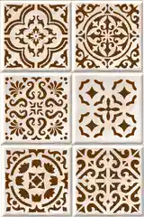 Набор трафаретов  Азулежу 1 Luxart Templete Tile  6 шт. размер 10х10 см, толщина 0,7 мм